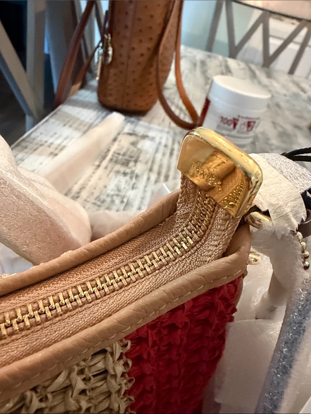 Coach Crochet Mini Bag in Red and Natural Teri Shoulder bag - Picture 11 of 12